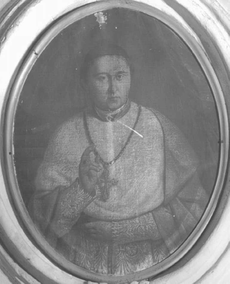 ritratto di ecclesiastico (dipinto, elemento d'insieme) di Recchia Angelo (sec. XIX)