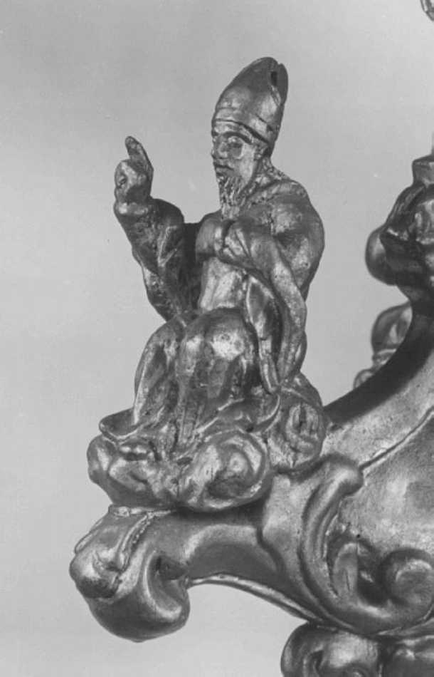 vescovo (statuetta, elemento d'insieme) - ambito veneto (sec. XVIII)