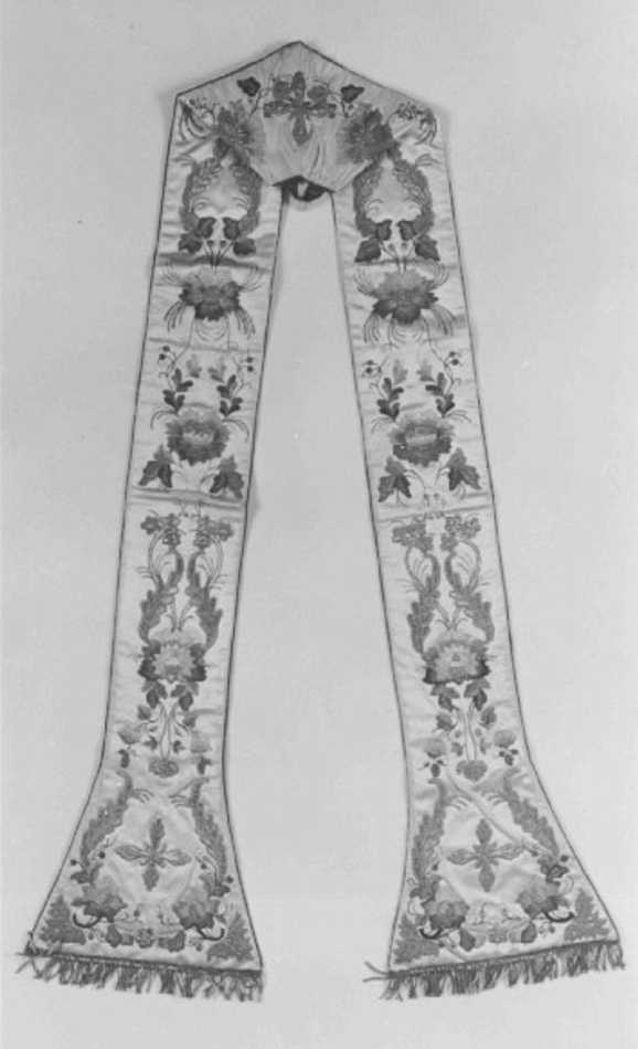 stola, elemento d'insieme - manifattura italiana (seconda metà sec. XVIII)