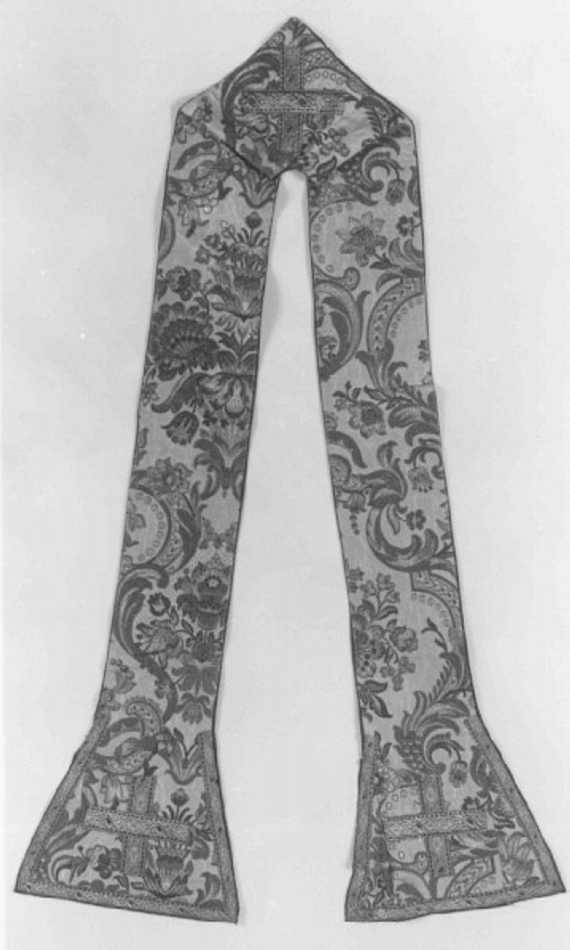 stola, elemento d'insieme - manifattura italiana (seconda metà sec. XVIII)