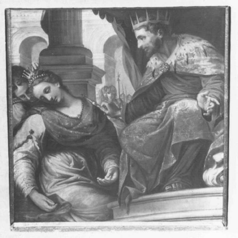 Ester sviene dinanzi ad Assuero (dipinto, elemento d'insieme) di Murari Giovanni (fine sec. XVII)