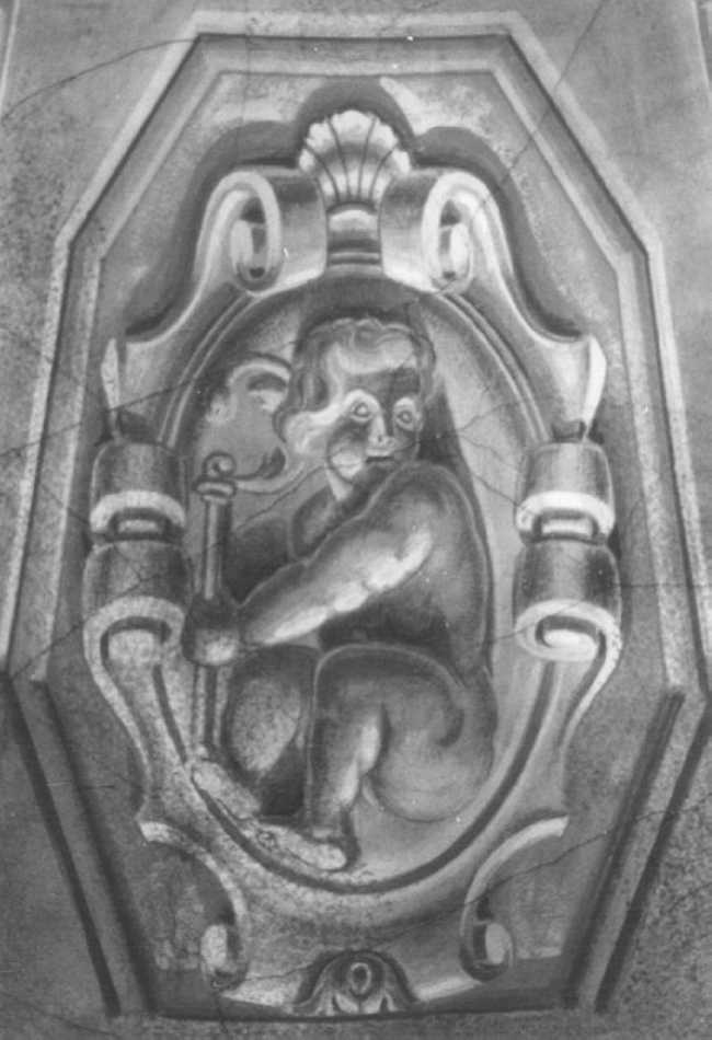 angioletto con pastorale (dipinto, elemento d'insieme) - ambito veneto (sec. XIX)