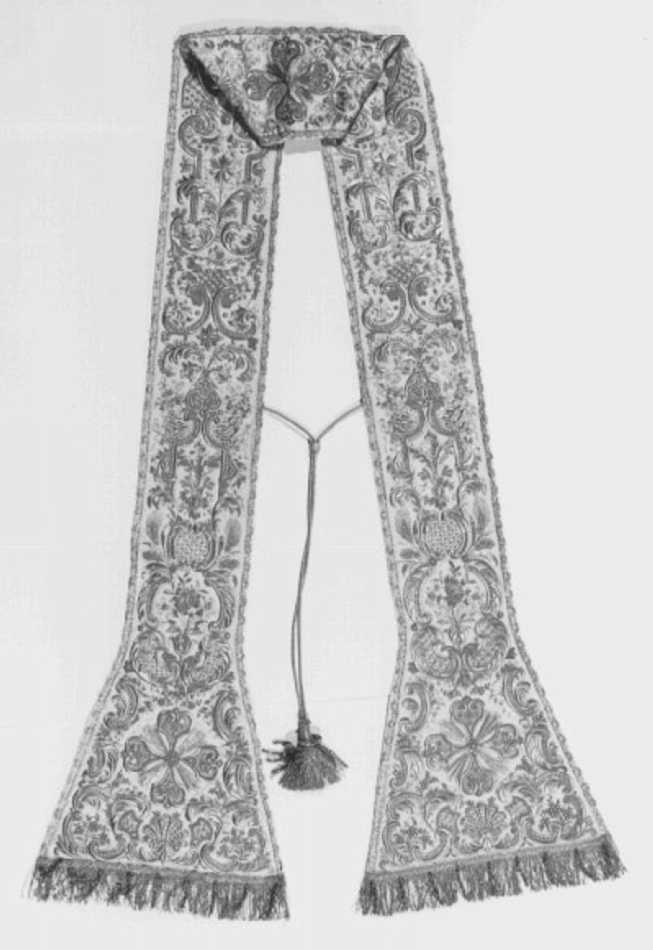 stola, elemento d'insieme - manifattura italiana (prima metà sec. XVIII)