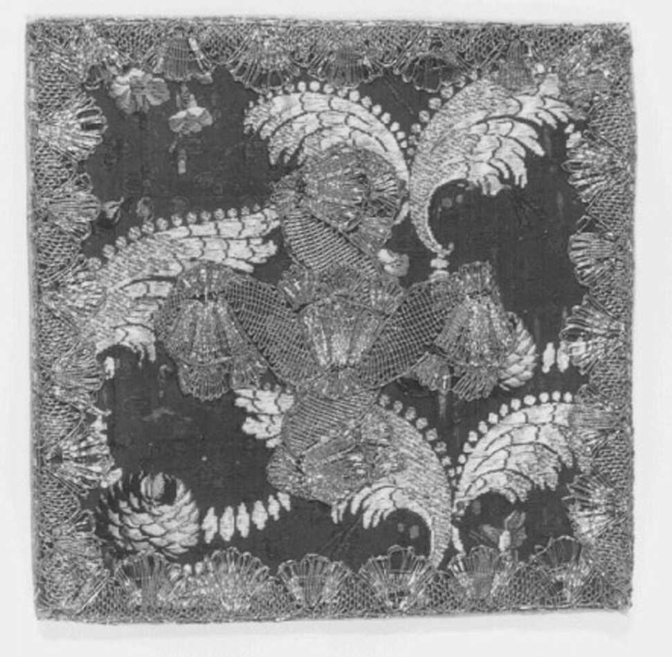 borsa, elemento d'insieme - manifattura francese, manifattura italiana (metà sec. XVIII)