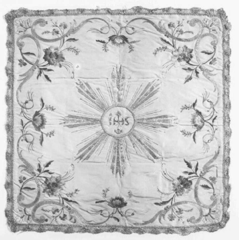 velo di calice, elemento d'insieme - manifattura italiana (prima metà sec. XIX)