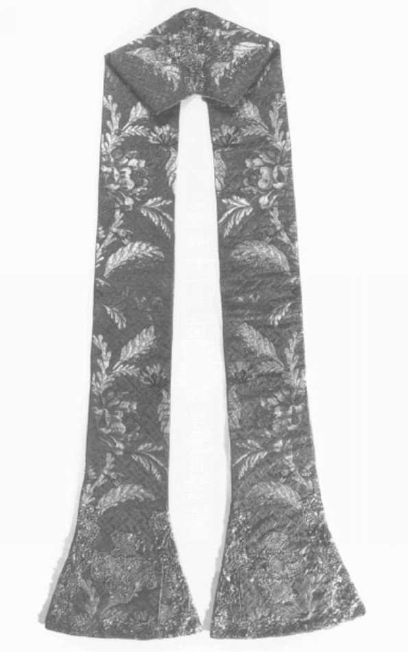 stola, elemento d'insieme - manifattura francese, manifattura italiana (metà sec. XVIII)