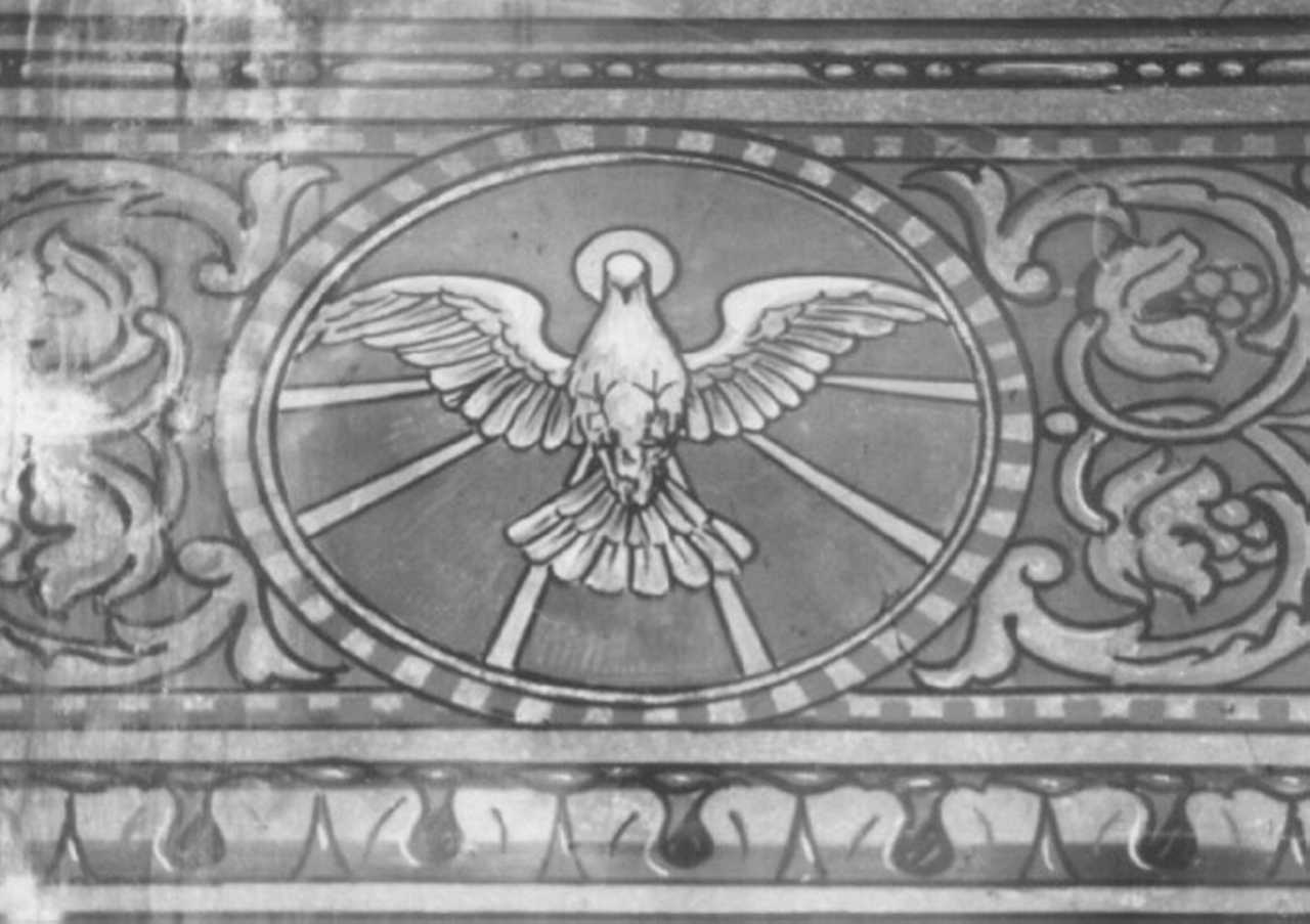 colomba dello Spirito Santo (dipinto, elemento d'insieme) di Miolato Gaetano (sec. XX)