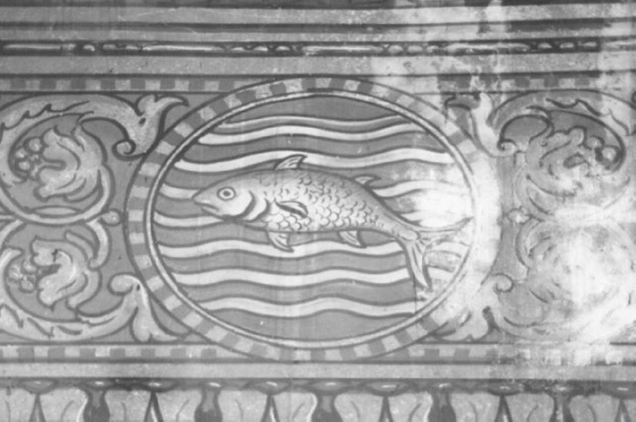 pesce (dipinto, elemento d'insieme) di Miolato Gaetano (sec. XX)