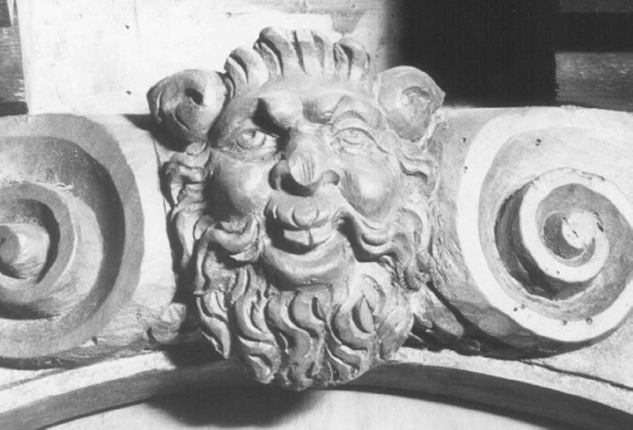 testa di leone (rilievo, elemento d'insieme) - ambito veneto (fine sec. XVI)