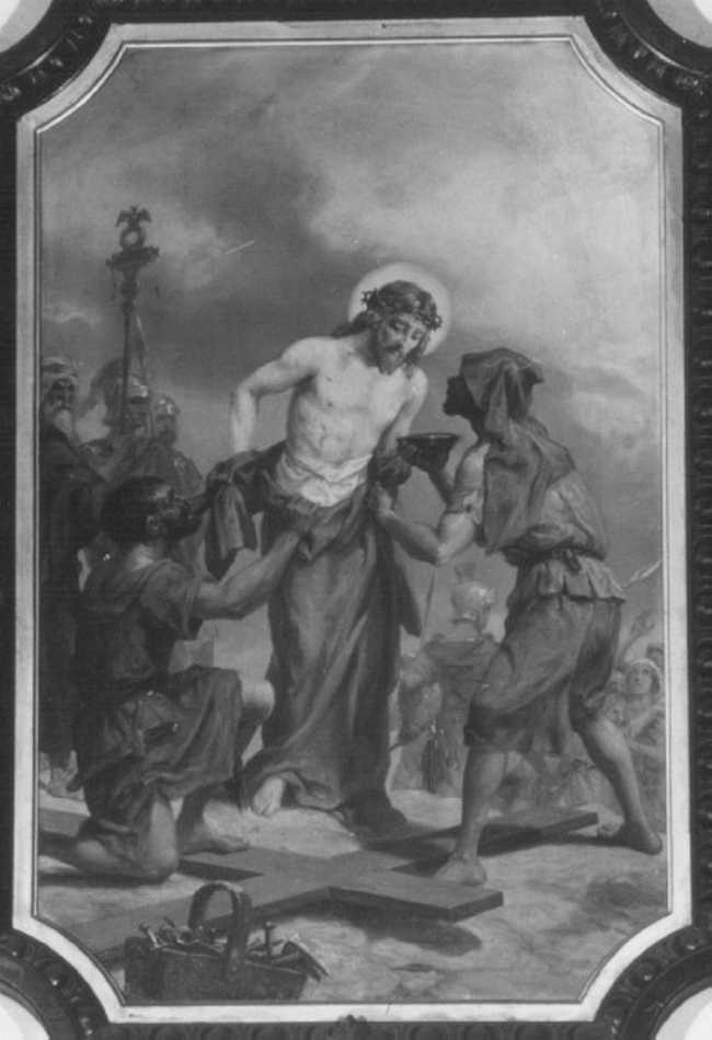 stazione X: Gesù spogliato e abbeverato di fiele (dipinto, elemento d'insieme) di Morgari Luigi (secc. XIX/ XX)