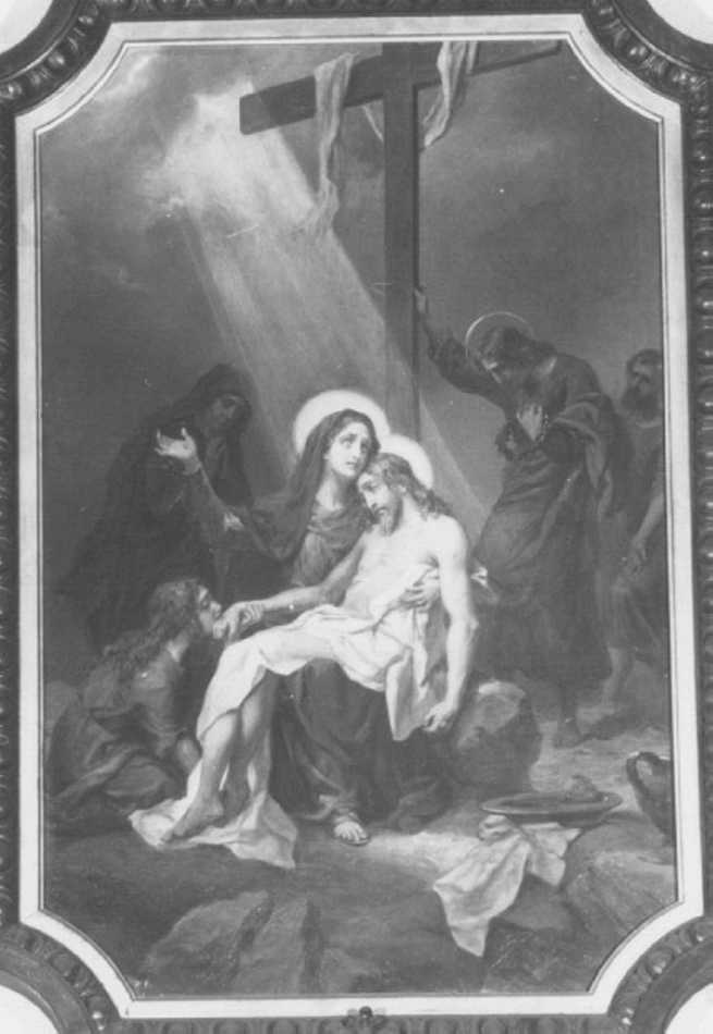 stazione XIII: Gesù deposto dalla croce (dipinto, elemento d'insieme) di Morgari Luigi (secc. XIX/ XX)