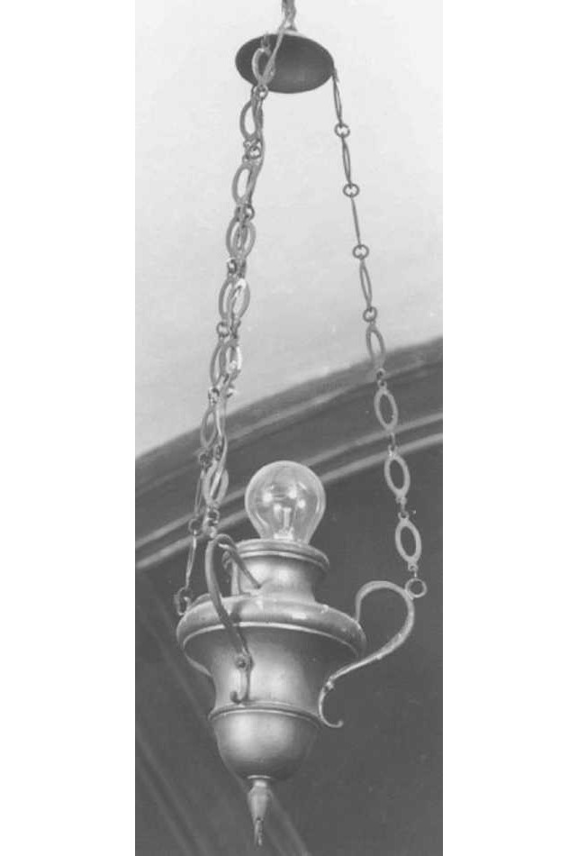 lampada pensile, elemento d'insieme - ambito veneto (secc. XIX/ XX)