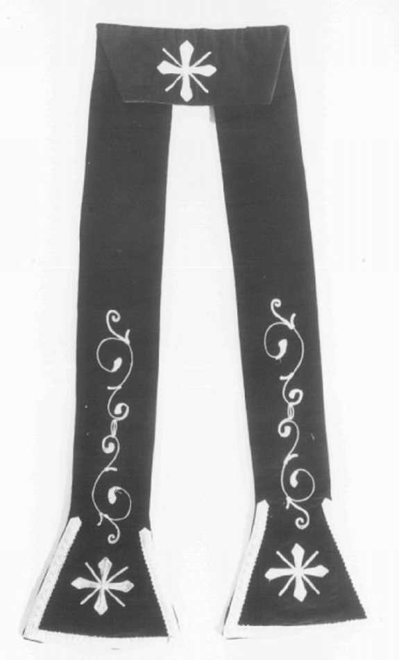 stola, elemento d'insieme - manifattura italiana (sec. XX)