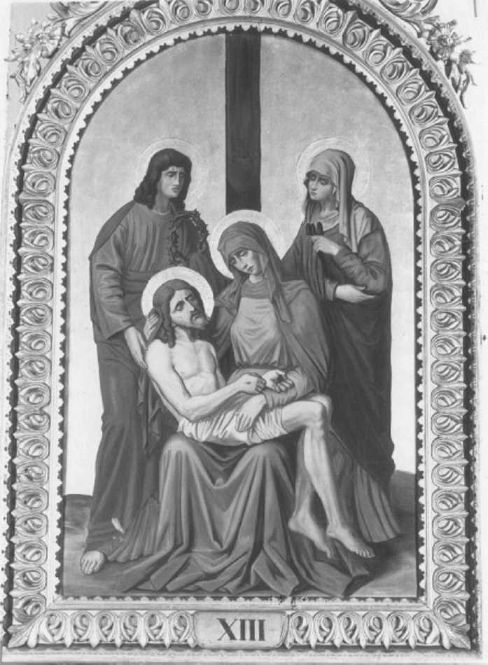 stazione XIII: Gesù deposto dalla croce (dipinto) di Faccin Giuseppe (sec. XX)