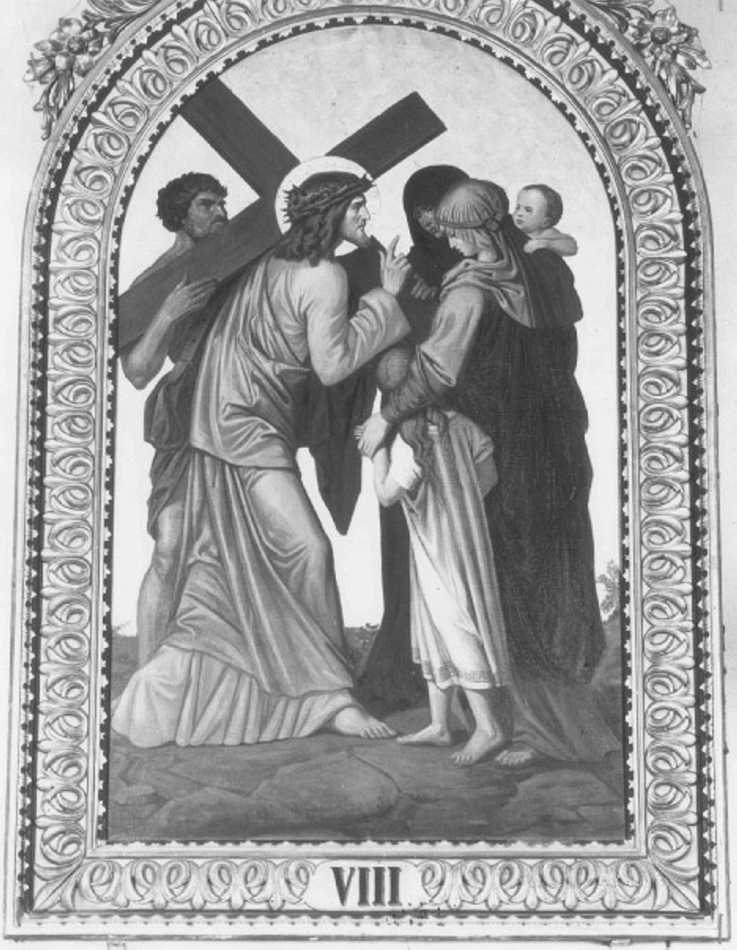 stazione VIII: Gesù consola le donne di Gerusalemme (dipinto) di Faccin Giuseppe (sec. XX)