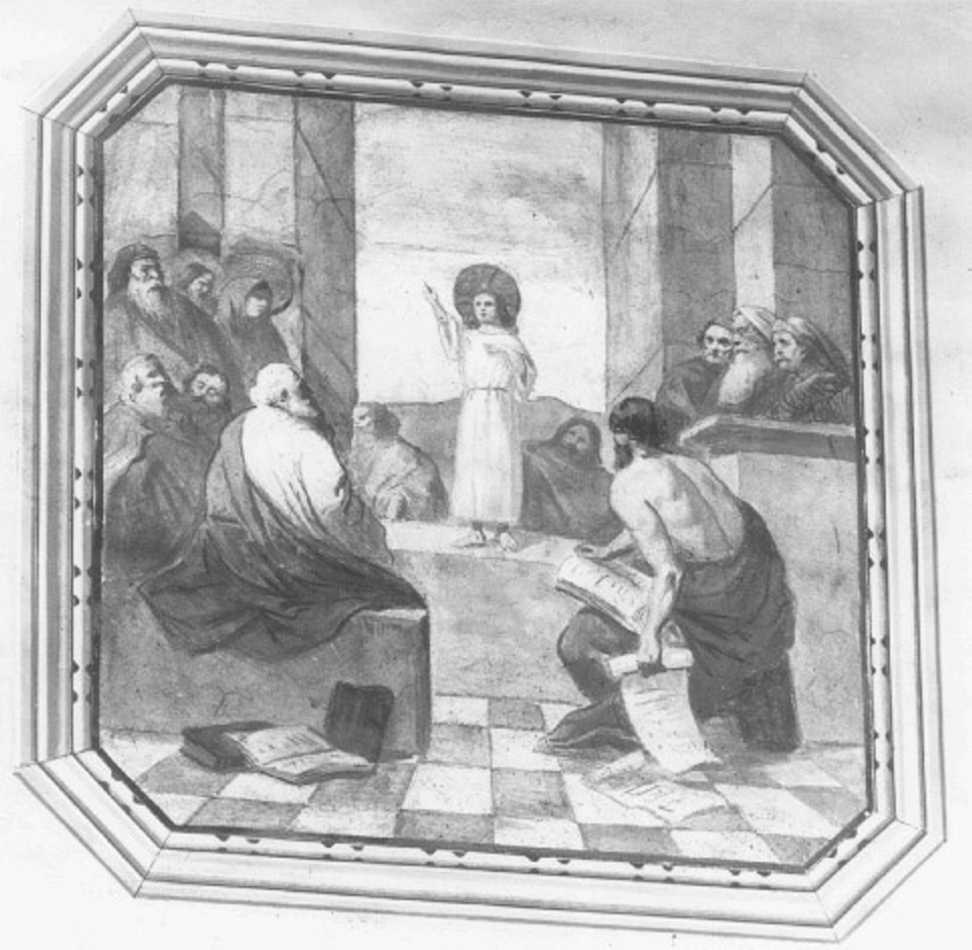 disputa di Gesù con i dottori nel tempio (dipinto) di Manzoni Giacomo (attribuito) (seconda metà sec. XIX)