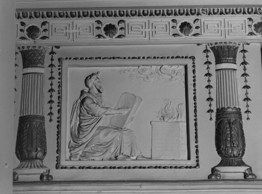 Mosè riceve da Dio le tavole della legge (rilievo) - ambito veneto (sec. XIX)