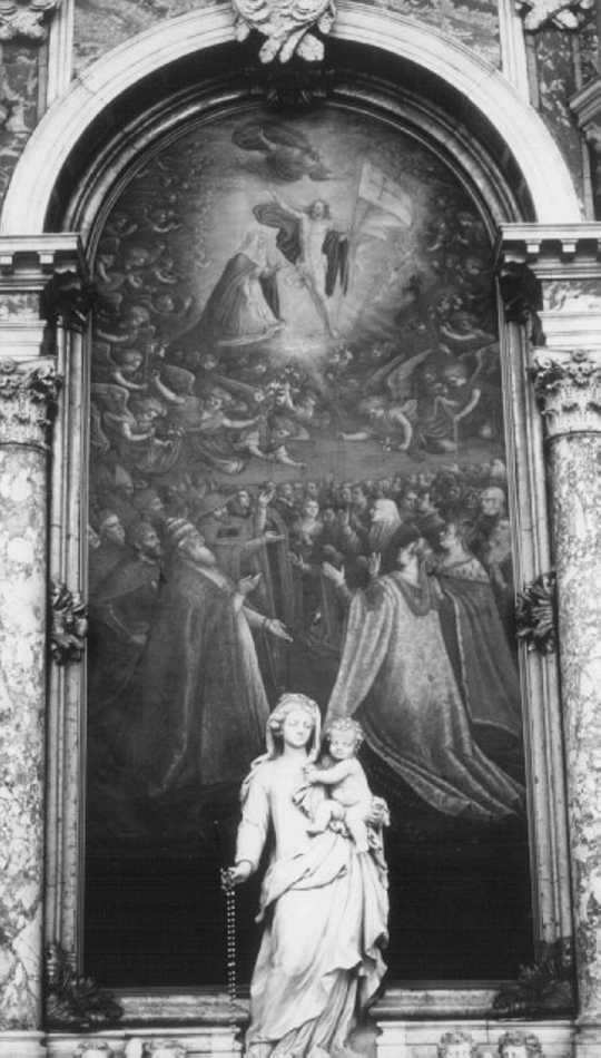 Madonna del Rosario (dipinto) di Dal Ponte Leandro detto Leandro Bassano (attribuito) (secc. XVI/ XVII)