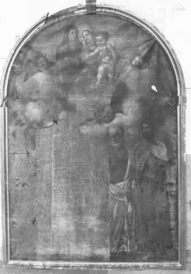 Madonna con Bambino e Santi (dipinto) - ambito ferrarese (sec. XVI)