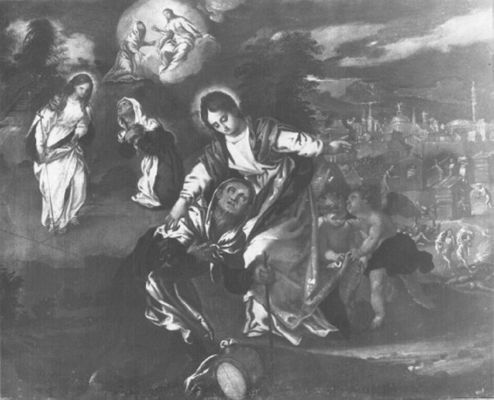 apparizione della Madonna di Monte Berico (dipinto) di Maffei Francesco (attribuito) (sec. XVII)