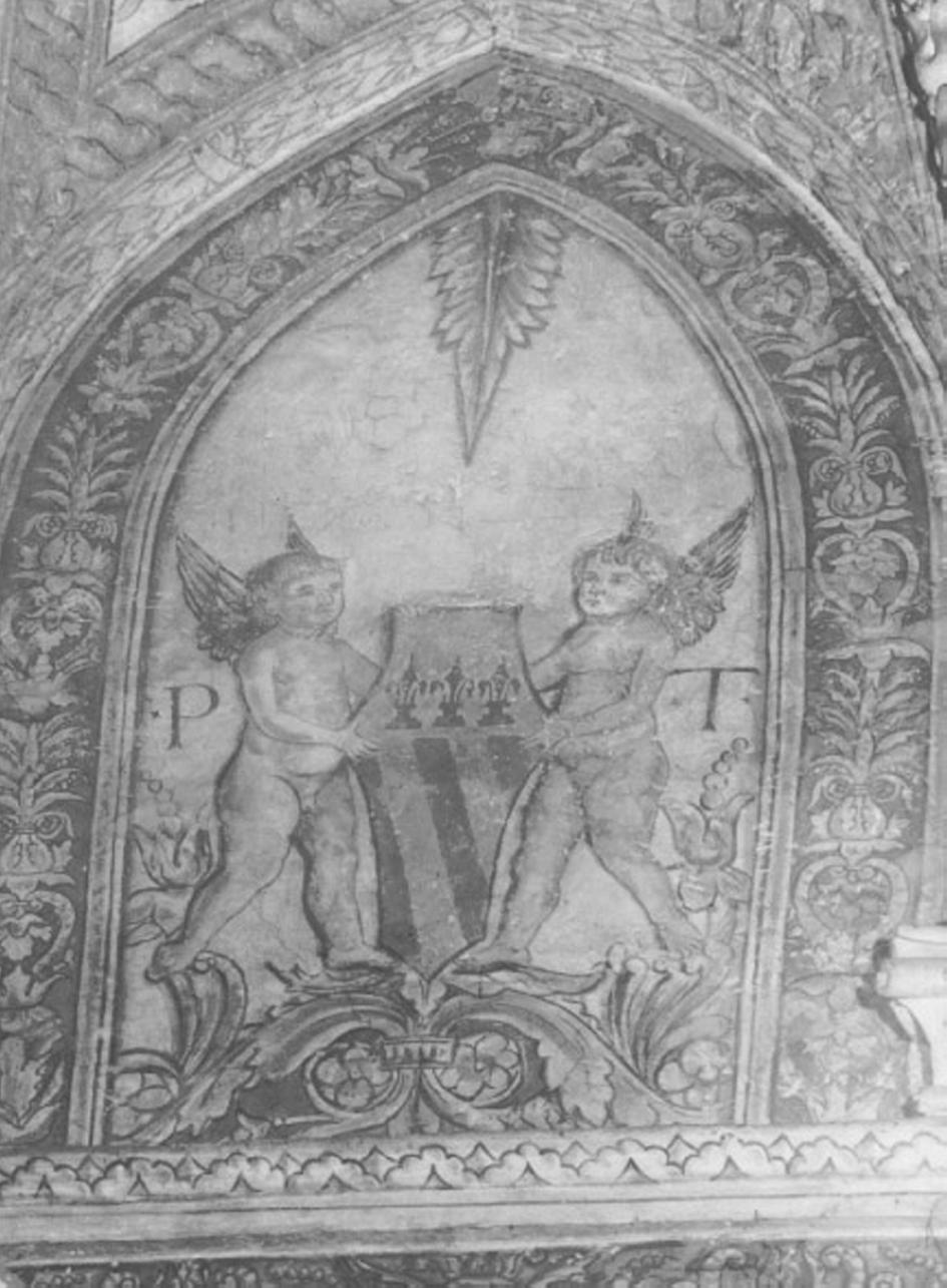 putti reggistemma (dipinto) - ambito veneto (secc. XV/ XVI)