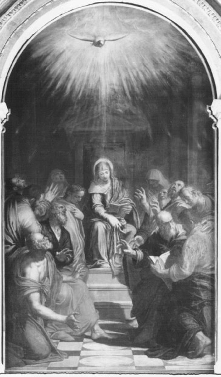 Pentecoste (dipinto) di Zelotti Giambattista (sec. XVI)
