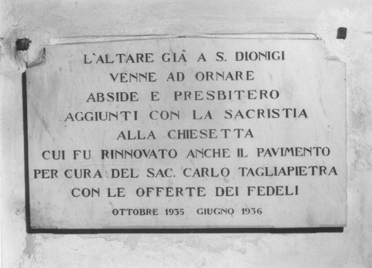 lapide documentaria - ambito veneto (sec. XX)