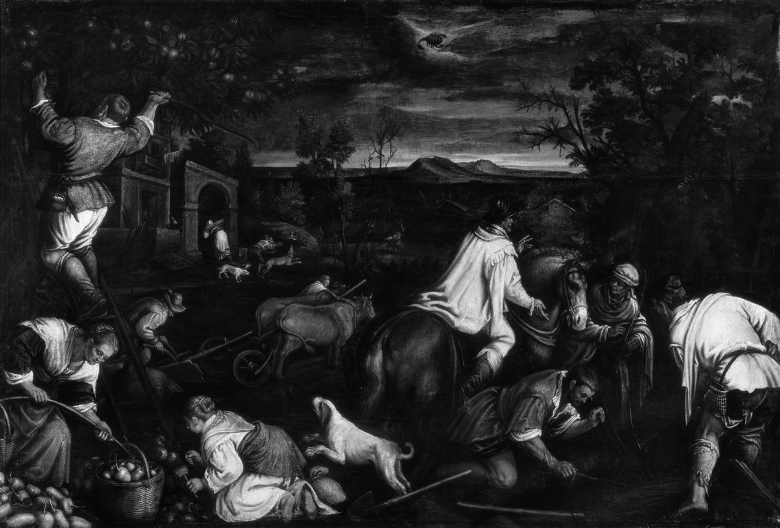 ottobre (dipinto) di Bassano Leandro (attribuito) (secc. XVI/ XVII)