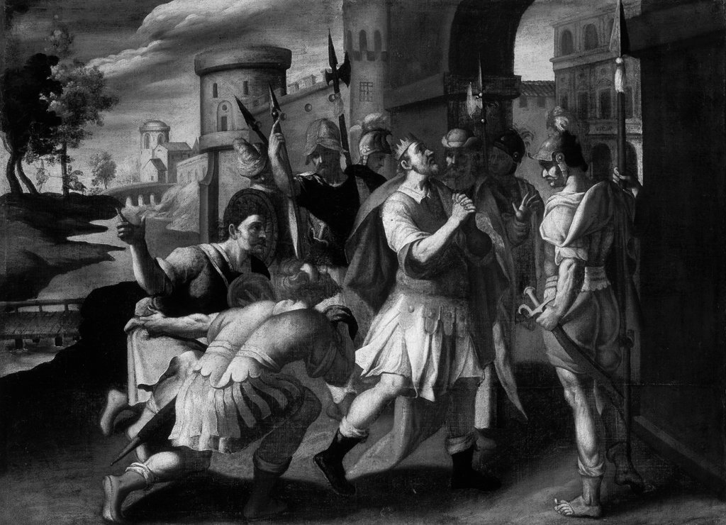 ritorno di David a Gerusalemme (dipinto, pendant) - ambito veneto (fine/inizio secc. XVI/ XVII)