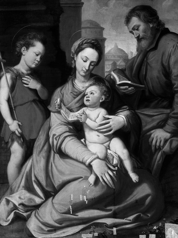Sacra Famiglia con San Giovanni Battista bambino (dipinto, opera isolata) - ambito fiorentino (seconda metà sec. XVI)
